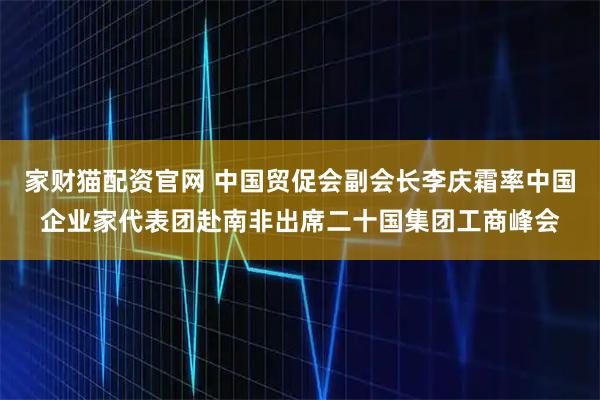 家财猫配资官网 中国贸促会副会长李庆霜率中国企业家代表团赴南非出席二十国集团工商峰会